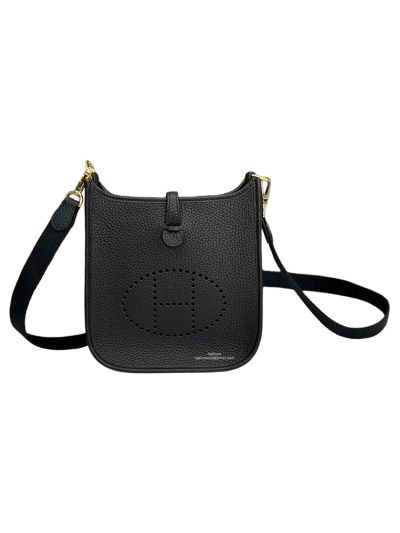 Hermes Mini Evelyne 16 Black Leather Crossbody Bag 16x18x5CM 523413