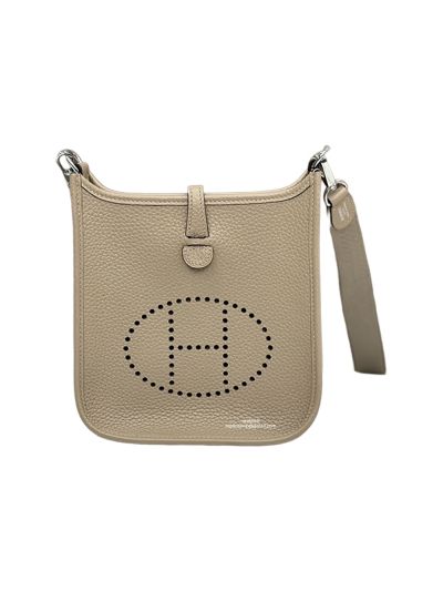 Hermes Mini Evelyne 16 Light Gray Leather Crossbody Bag 16x18x5CM 523429