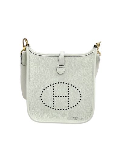 Hermes Mini Evelyne 16 White Calfskin Leather Crossbody Bag 16x18x5CM 523433