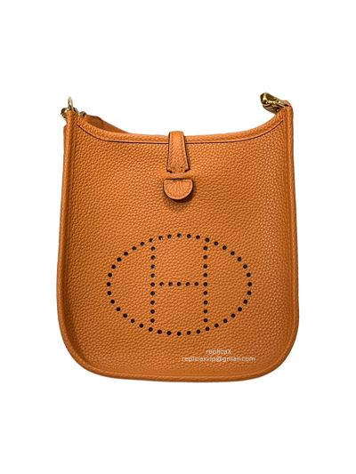 Hermes Mini Evelyne Shoulder Bag Grey Grained Calfskin 522209