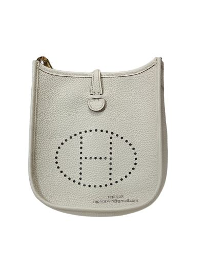Hermes Mini Evelyne Shoulder Bag Grey Grained Calfskin 522213