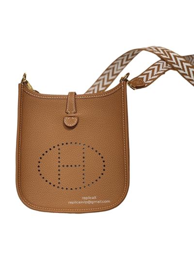 Hermes Mini Evelyne Shoulder Bag Grey Grained Calfskin 522207