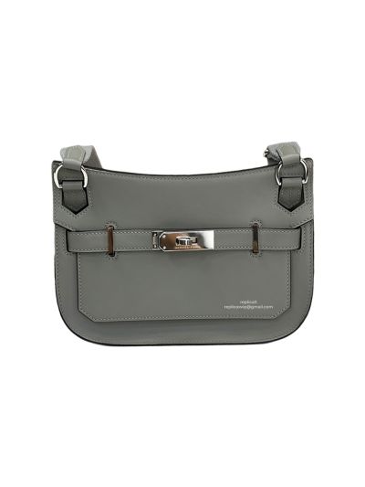 Hermes Mini Jypsiere Gray Evercolor Calf Leather Messenger Crossbody Bag 23x17x5CM 523245