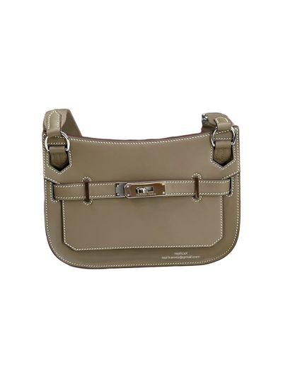 Hermes Mini Jypsiere Gray Evercolor Leather Messenger Crossbody Bag 23x17x5CM 523252