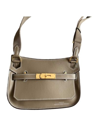 Hermes Mini Jypsiere Swift Messenger Bag Gray 523257