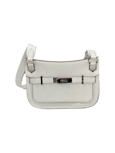 Hermes Mini Jypsiere White Evercolor Leather Messenger Crossbody Bag 23x17x5CM 523263