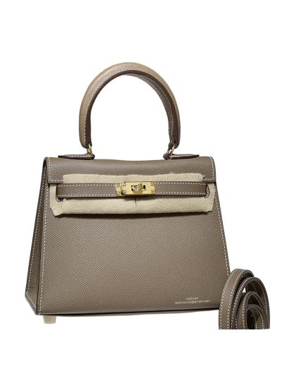 Hermes Mini Kelly 20CM Top Handle Bag Gray Sellier Gris Asphalte Epsom 523148
