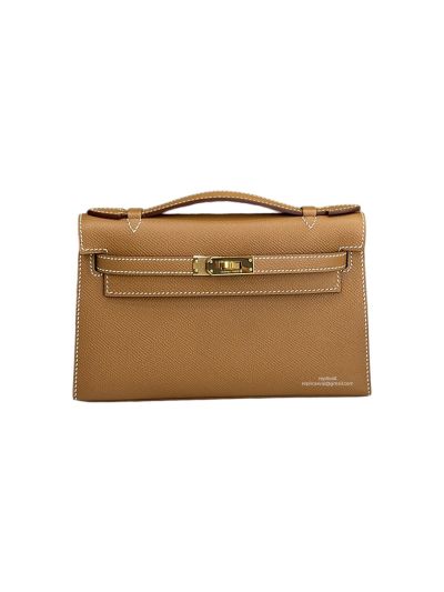 Hermes Mini Kelly 22 Brown Epsom Leather Bag 22x12x7CM 523280