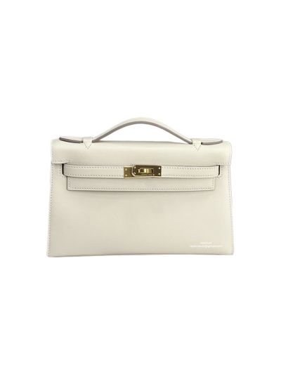 Hermes Mini Kelly 22 Cream White Swift Leather Bag 22x12x7CM 523278