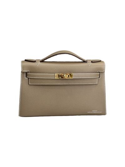 Hermes Mini Kelly 22 Light Gray Epsom Leather Bag 22x12x7CM 523275