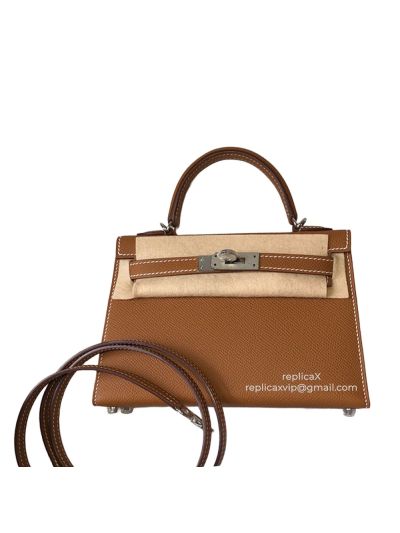 Hermes Mini Kelly Epsom Leather Tote Bag 19CM 521381