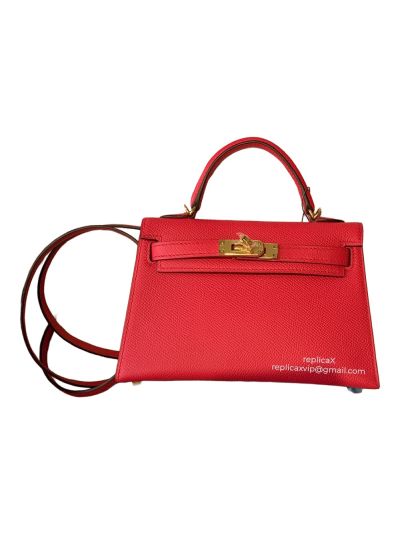 Hermes Mini Kelly Epsom Leather Tote Bag 19CM 521391