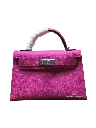 Hermes Mini Kelly Light Puprle Epsom Leather Top Handle Bag 19x13x5CM 523193