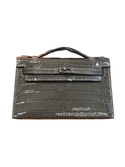 Hermes Mini Kelly Original Crocodile Leather Top Handle Bag 22CM 521661