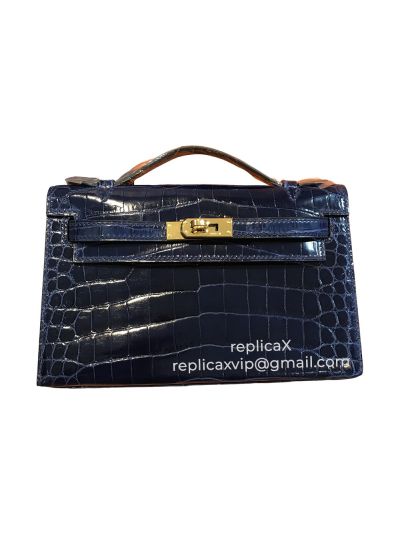 Hermes Mini Kelly Original Crocodile Leather Top Handle Bag 22CM 521663