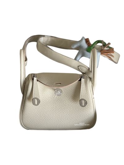 Hermes Mini Kelly Togo Leather Bag White 19CM 523123