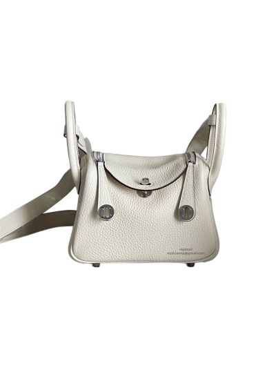 Hermes Mini Kelly Togo Leather Bag White 19CM 523125