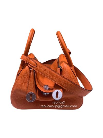 Hermes Mini Lindy Hand Stitched Togo Leather Shoulder Bag 20CM 521669
