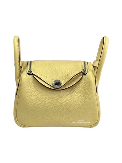 Hermes Mini Lindy Yellow Leather Crossbody Bag 19x12x9CM 523171