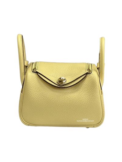 Hermes Mini Lindy Yellow Leather Crossbody Bag 19x12x9CM 523170