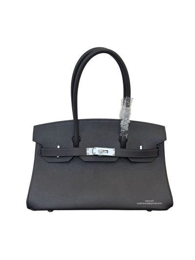Hermes Mini Shoulder Birkin 29 Black Evercolor Leather Tote Bag 29CM 523382