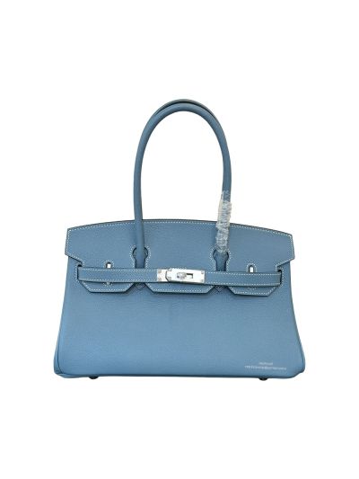 Hermes Mini Shoulder Birkin 29 Light Blue Evercolor Leather Tote Bag 29CM 523388