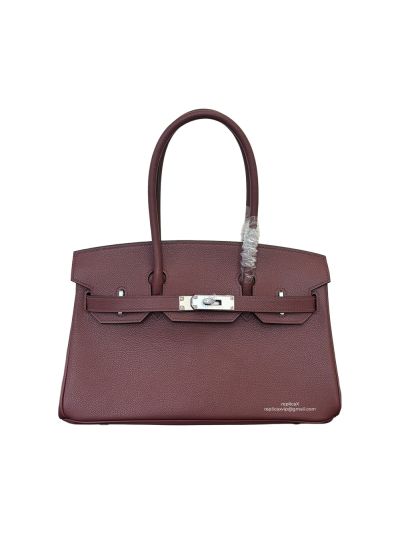 Hermes Mini Shoulder Birkin 29 Red Evercolor Leather Tote Bag 29CM 523390