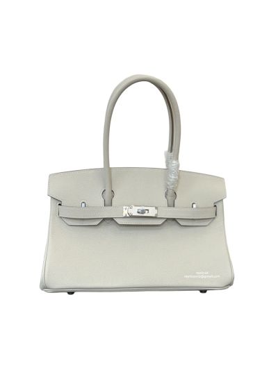 Hermes Mini Shoulder Birkin 29 White Evercolor Leather Tote Bag 29CM 523389