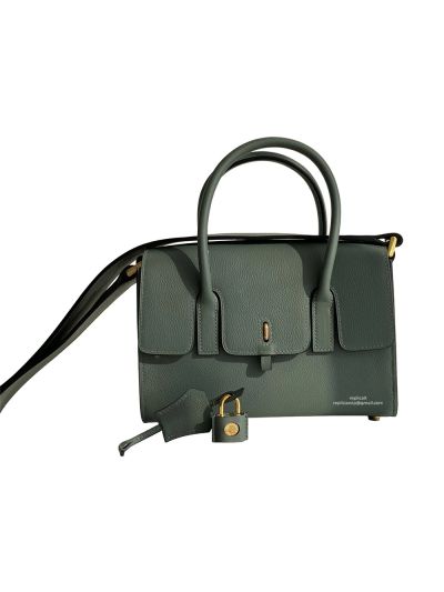 Hermes New Drag 22 Top Handle Shoulder Crossbody Leather Bag Green 524978