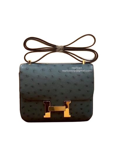Hermes Ostrich Leather Constance Crossbody Bag 18CM 521942