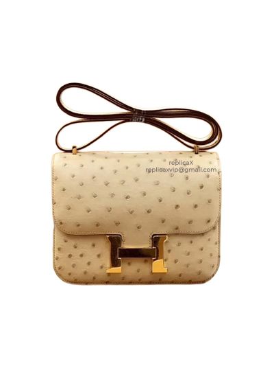 Hermes Ostrich Leather Constance Crossbody Bag 18CM 521943