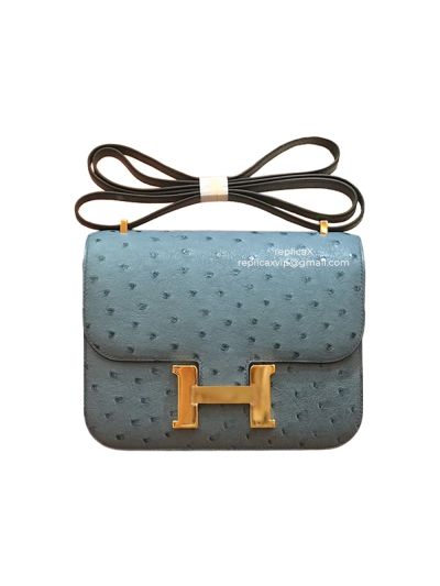 Hermes Ostrich Leather Constance Crossbody Bag 18CM 522068