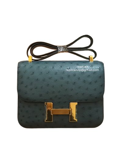 Hermes Ostrich Leather Constance Crossbody Bag 18CM 522063