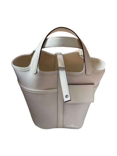 Hermes Picotin 18 Canvas Bucket Bag White 18CM 523635