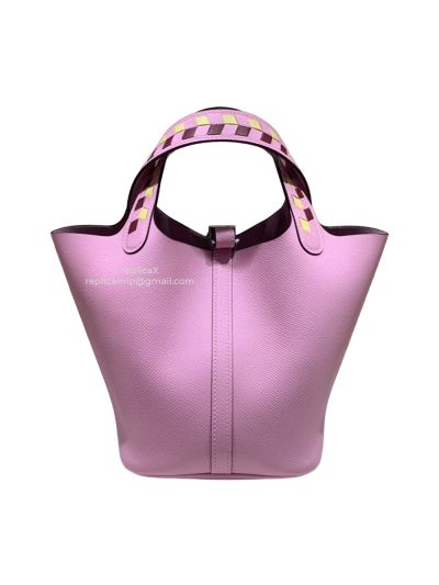 Hermes Picotin Clemence Leather Bucket Bag 18CM 521344