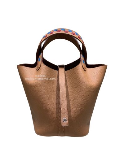 Hermes Picotin Clemence Leather Bucket Bag 18CM 521348