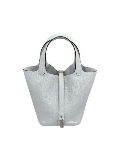Hermes Picotin Lock 18 Light Blue Calf Leather Bucket Bag 18x19x13CM 523664