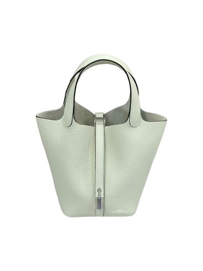 Hermes Picotin Lock 18 Light Green Calf Leather Bucket Bag 18x19x13CM 523663