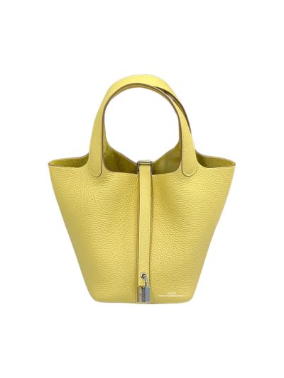 Hermes Picotin Lock 18 Yellow Calf Leather Bucket Bag 18x19x13CM 523666
