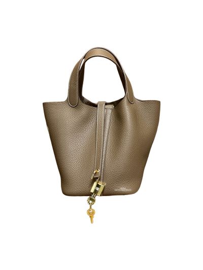 Hermes Picotin Lock Togo Bucket Bag Gray 18CM 523605