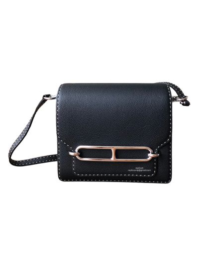 Hermes Roulis Bag Hermes VIP Roulis Shoulder Bag Black Evercolor Leather 19CM 23CM 522790