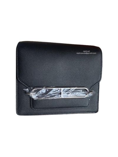 Hermes Roulis Bag Hermes VIP Roulis Shoulder Bag Black Evercolor Leather 19CM 23CM 522802