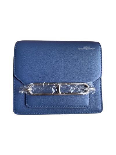 Hermes Roulis Bag Hermes VIP Roulis Shoulder Bag Blue Evercolor Leather 19CM 23CM 522797