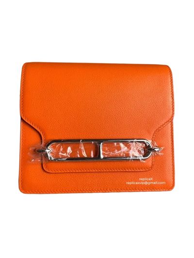 Hermes Roulis Bag Hermes VIP Roulis Shoulder Bag orange Evercolor Leather 19CM 23CM 522799