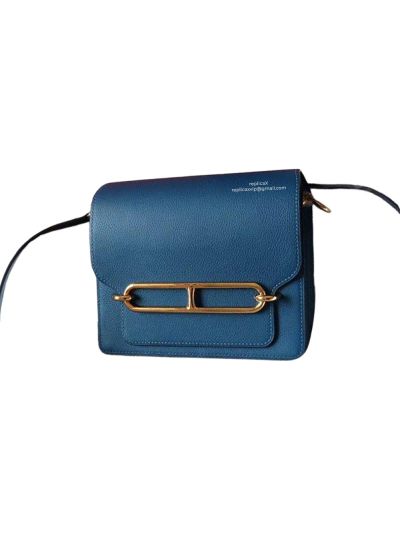 Hermes Roulis Bag Hermes VIP Roulis Shoulder Bag Blue Evercolor Leather 19CM 23CM 522820