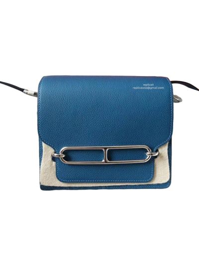 Hermes Roulis Bag Hermes VIP Roulis Shoulder Bag Blue Evercolor Leather 19CM 23CM 522821