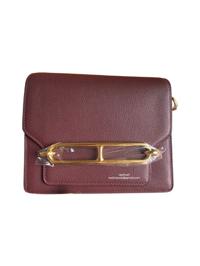 Hermes Roulis Bag Hermes VIP Roulis Shoulder Bag Burgundy Evercolor Leather 19CM 23CM 522795