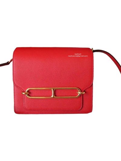 Hermes Roulis Bag Hermes VIP Roulis Shoulder Bag Fuchsia Red Evercolor Leather 19CM 23CM 522808