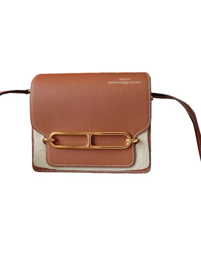 Hermes Roulis Bag Hermes VIP Roulis Shoulder Bag Fuchsia Tan Evercolor Leather 19CM 23CM 522809