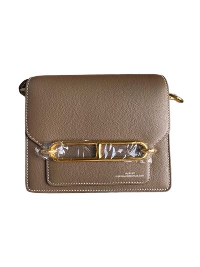 Hermes Roulis Bag Hermes VIP Roulis Shoulder Bag Gray Evercolor Leather 19CM 23CM 522792